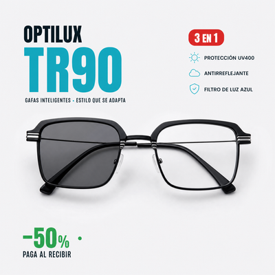 Gafas OPTILUX TR90 — Fotocromáticas 3 en 1 con Filtro de Luz Azul